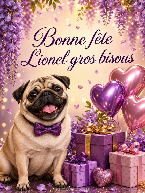 Carte bonne fête Lionel