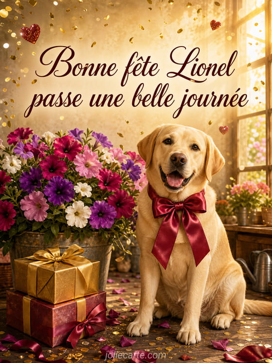 Carte bonne fête Lionel