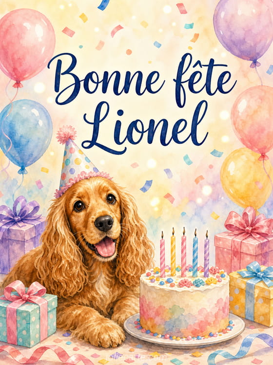 Carte bonne fête Lionel