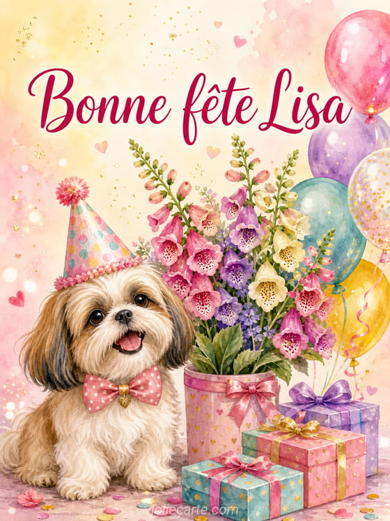 Carte bonne fĂȘte Lisa