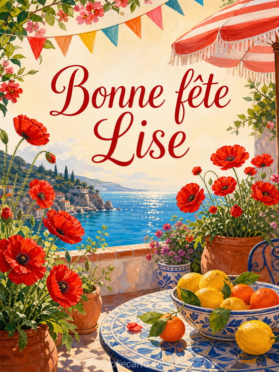 Carte bonne fĂȘte Lise