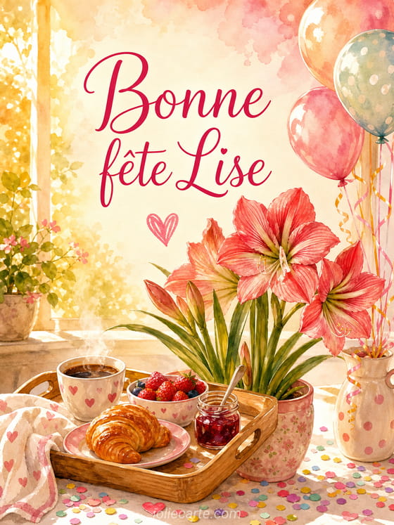 Carte bonne fĂȘte Lise