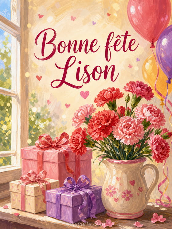 Carte bonne fĂȘte Lison
