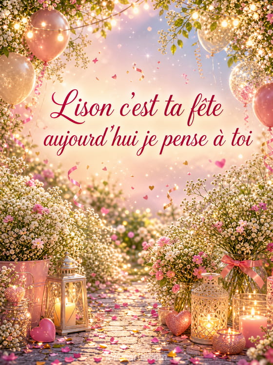 Carte bonne fĂȘte Lison
