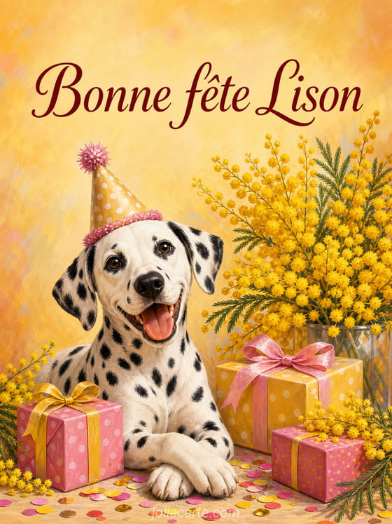 Carte bonne fĂȘte Lison