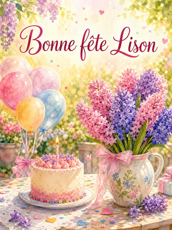 Carte bonne fĂȘte Lison