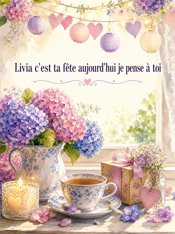 Carte bonne fête Livia