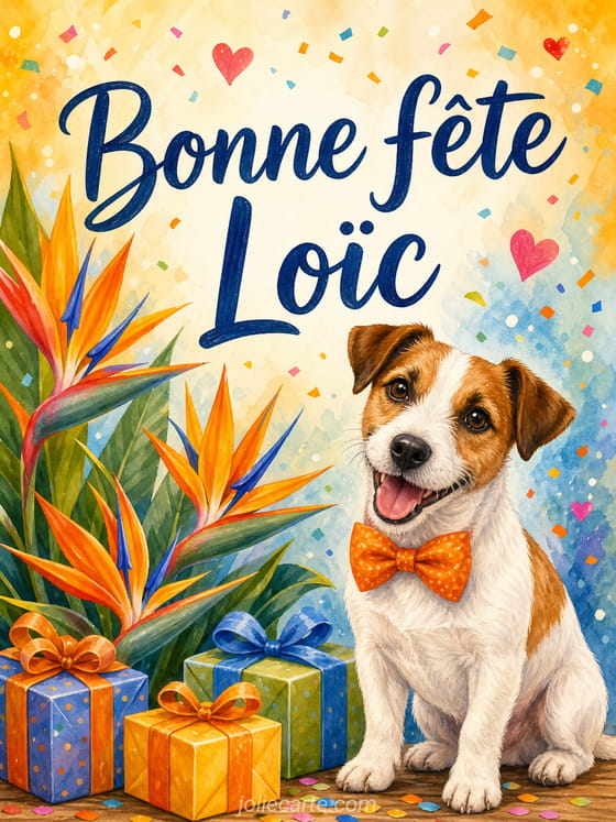 Carte bonne fête Loïc
