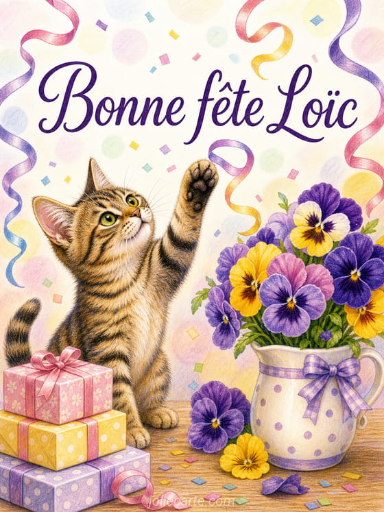 Carte bonne fête Loïc