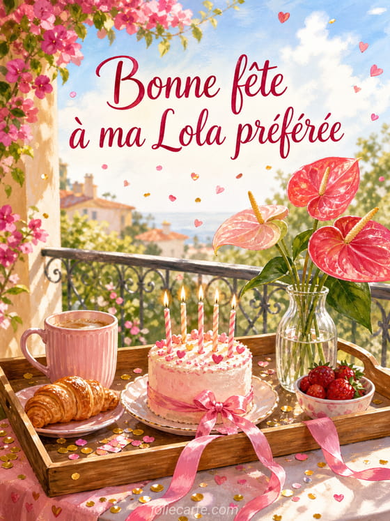 Carte bonne fête Lola