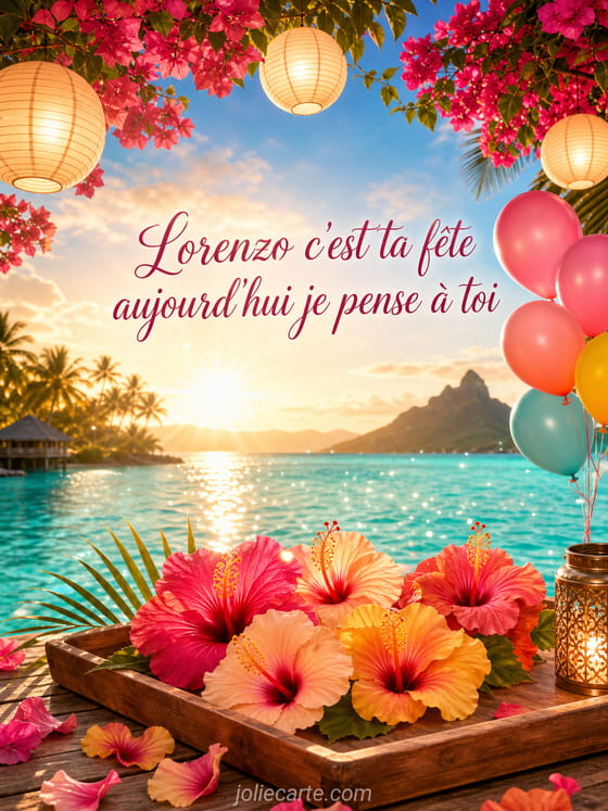 Carte bonne fête Lorenzo