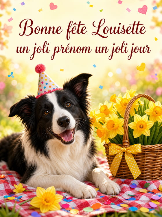 Carte bonne fĂȘte Louisette
