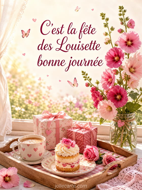 Carte bonne fĂȘte Louisette