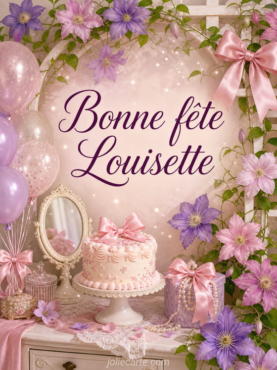 Carte bonne fĂȘte Louisette