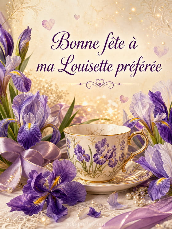 Carte bonne fĂȘte Louisette