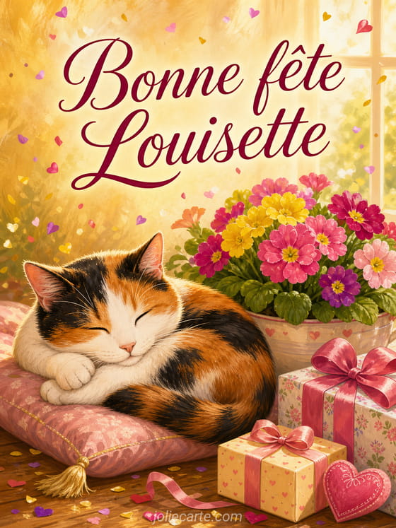 Carte bonne fĂȘte Louisette