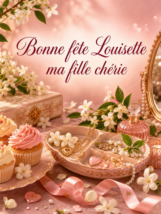 Carte bonne fĂȘte Louisette