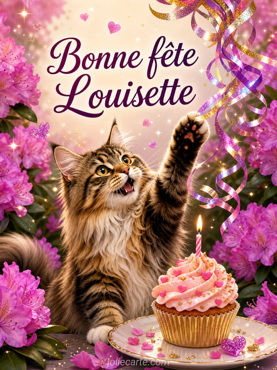Carte bonne fĂȘte Louisette