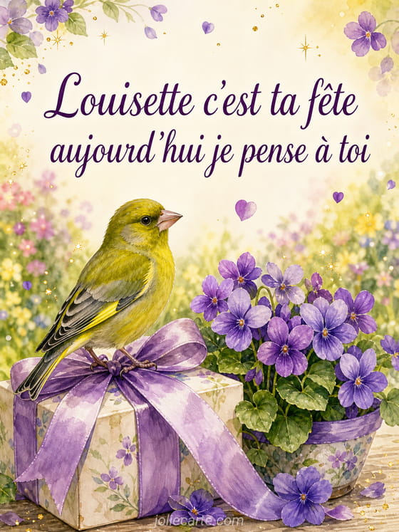 Carte bonne fĂȘte Louisette