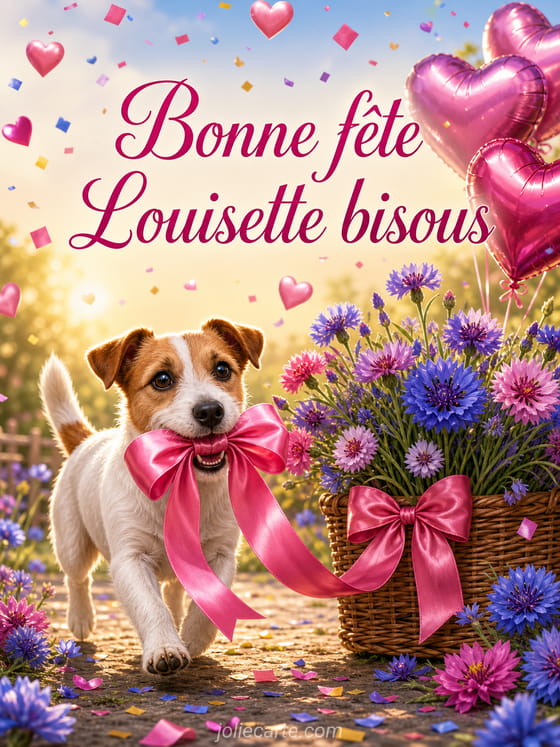 Carte bonne fĂȘte Louisette