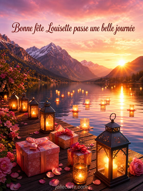 Carte bonne fĂȘte Louisette