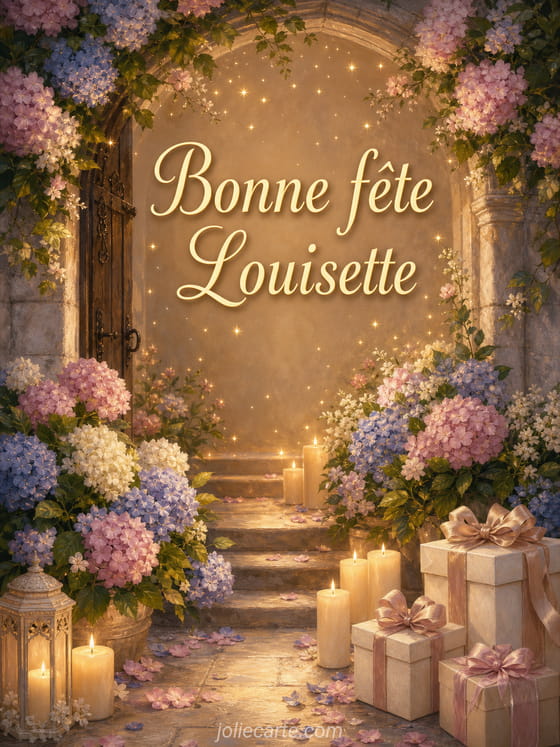 Carte bonne fĂȘte Louisette