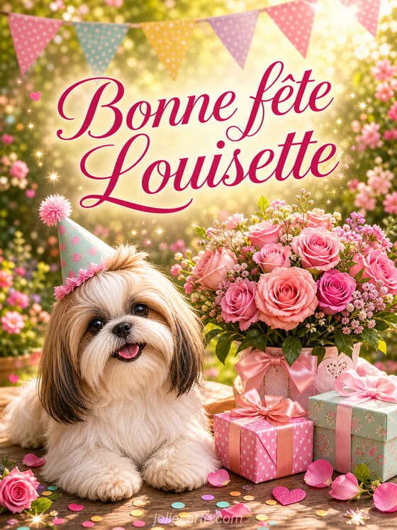 Carte bonne fĂȘte Louisette