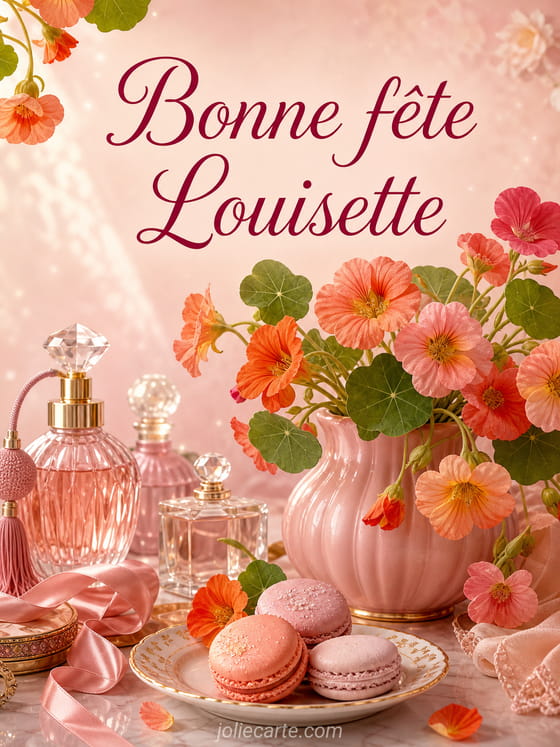 Carte bonne fĂȘte Louisette