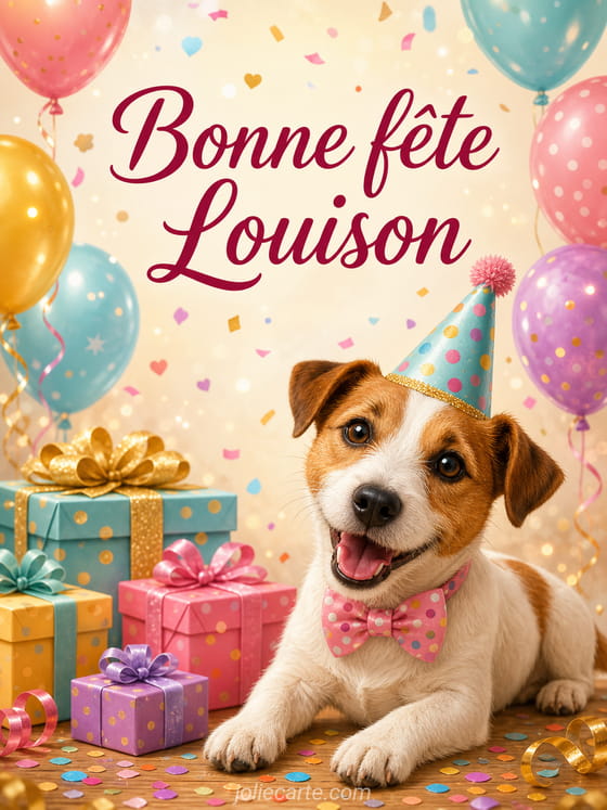 Carte bonne fĂȘte Louison