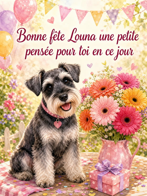 Carte bonne fête Louna