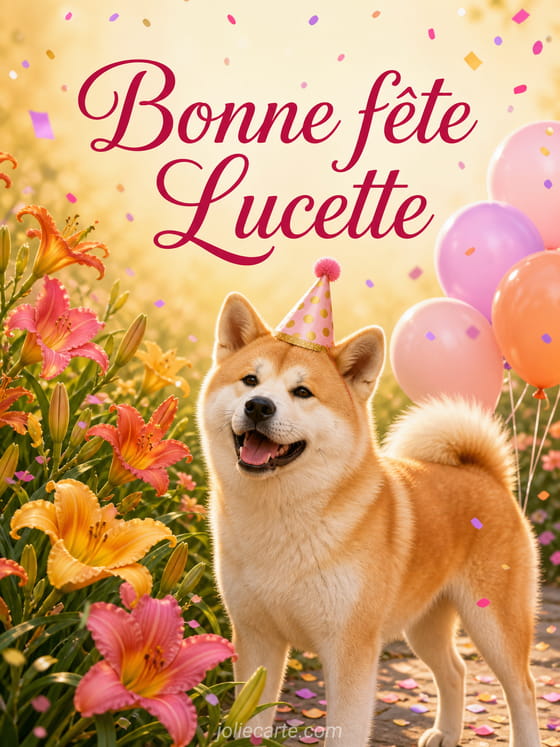 Carte bonne fête Lucette