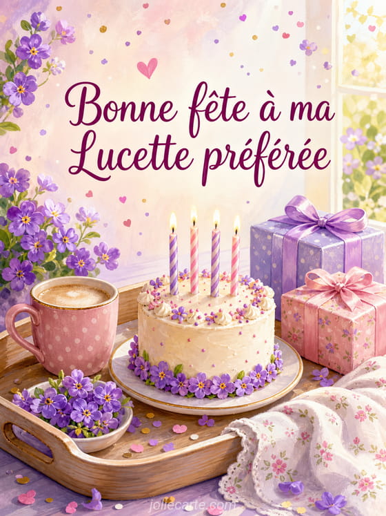 Carte bonne fête Lucette