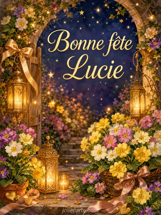Carte bonne fête Lucie
