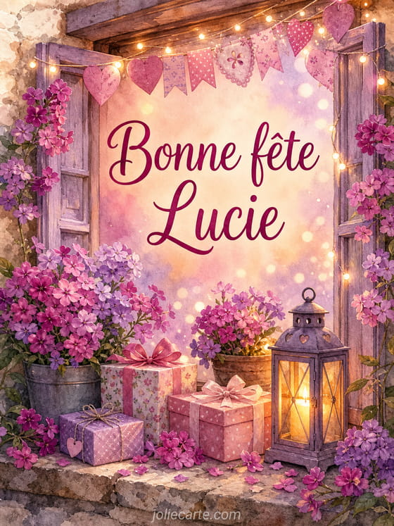 Carte bonne fête Lucie