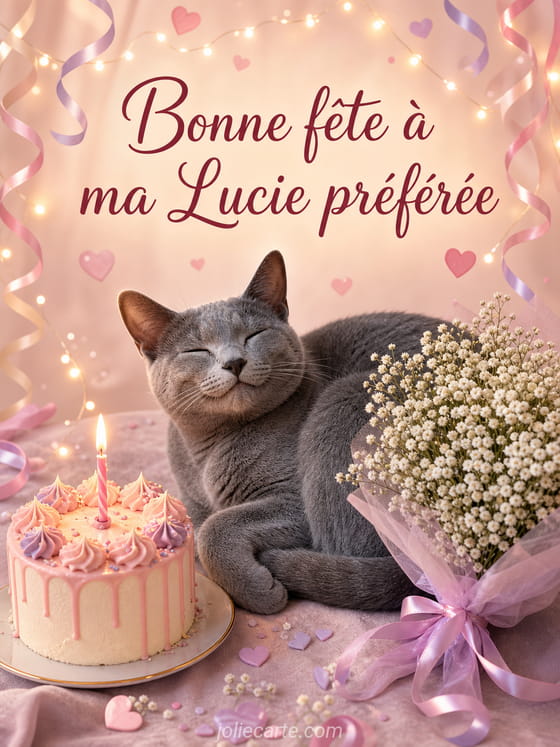 Carte bonne fête Lucie