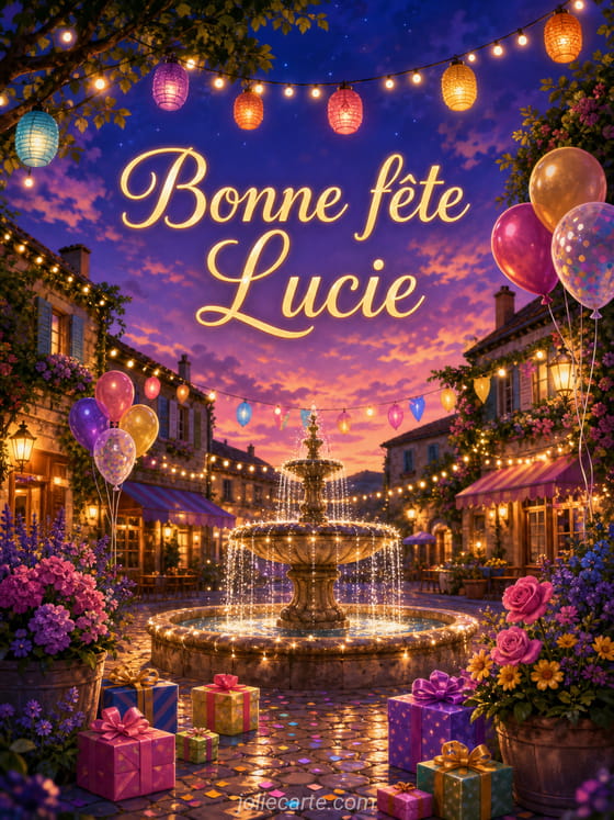 Carte bonne fête Lucie