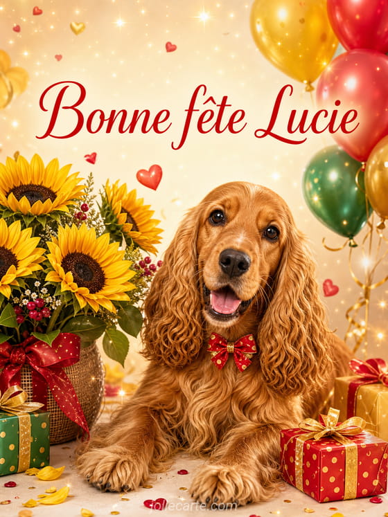 Carte bonne fête Lucie