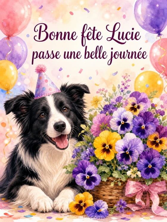 Carte bonne fête Lucie