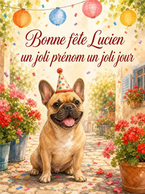 Carte bonne fête Lucien