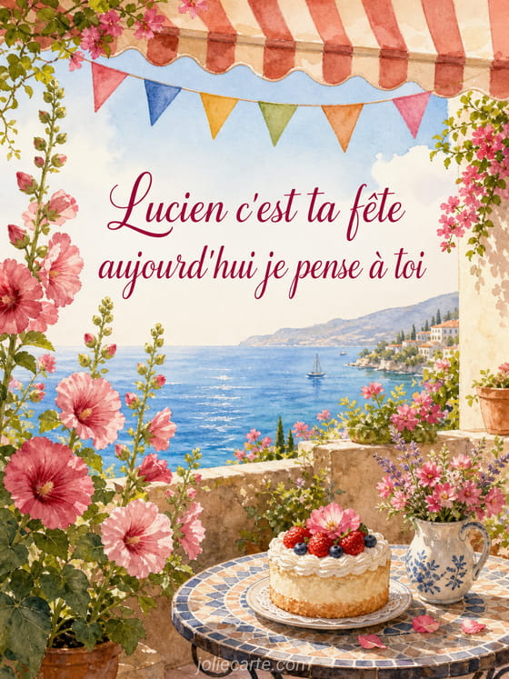 Carte bonne fête Lucien