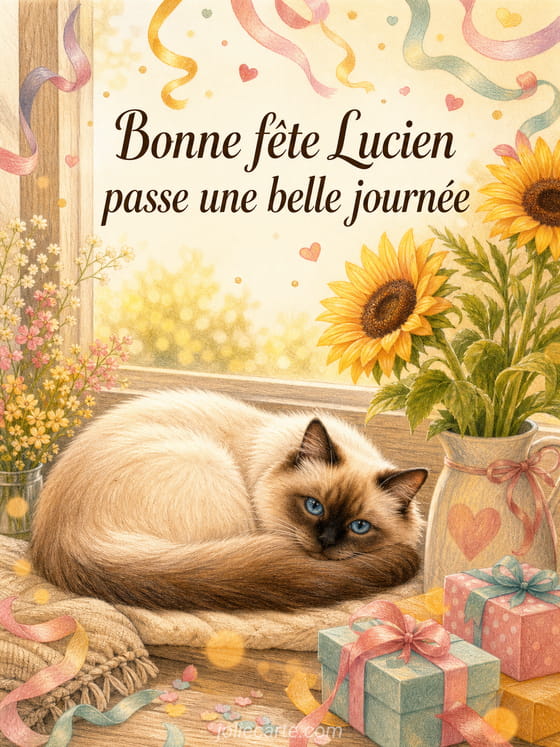 Carte bonne fête Lucien