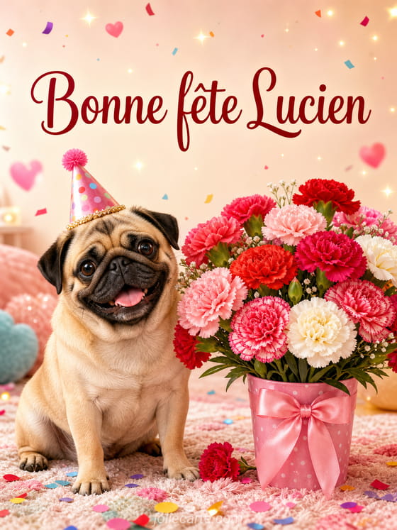 Carte bonne fête Lucien