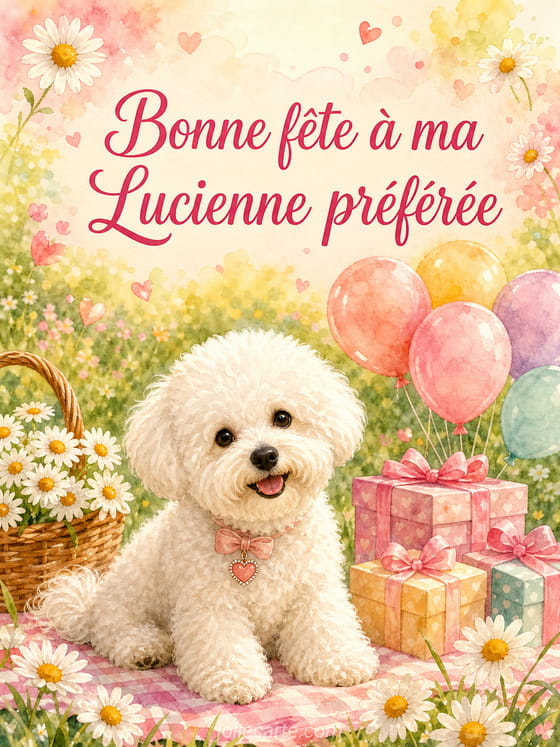 Carte bonne fête Lucienne