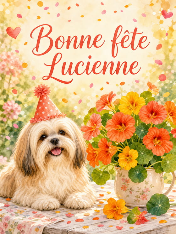 Carte bonne fête Lucienne