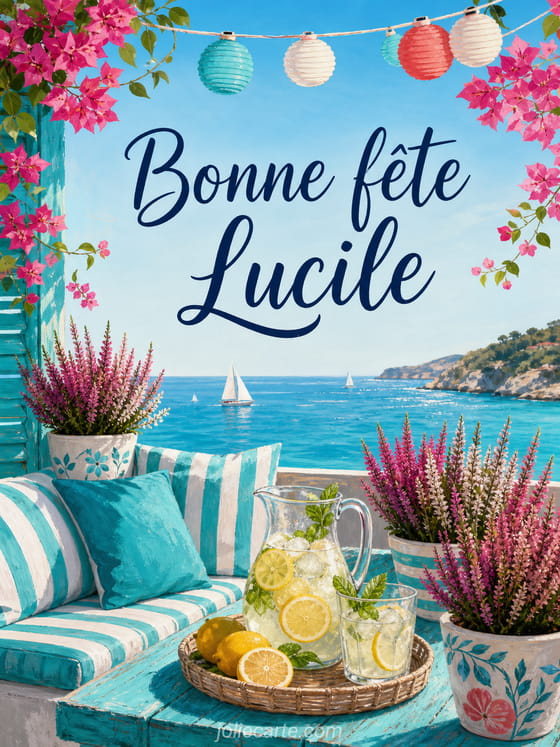 Carte bonne fête Lucile