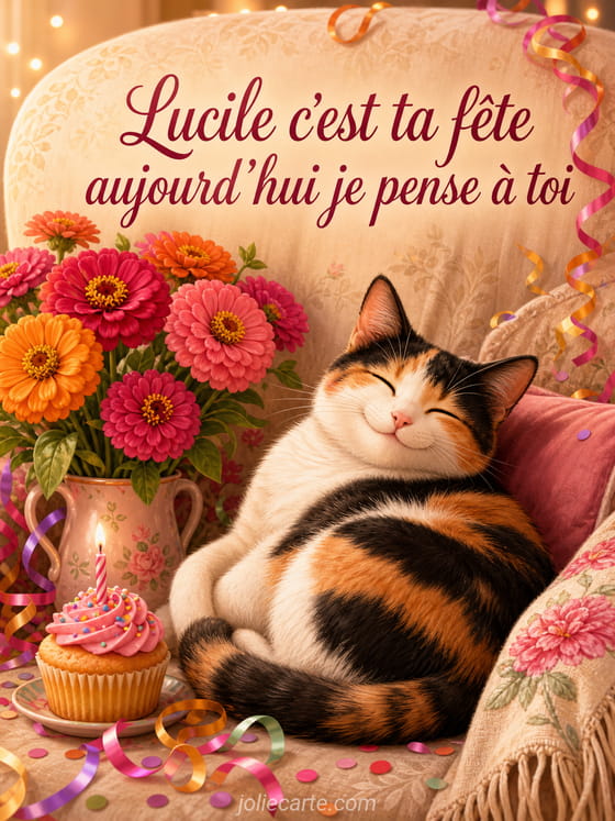 Carte bonne fête Lucile
