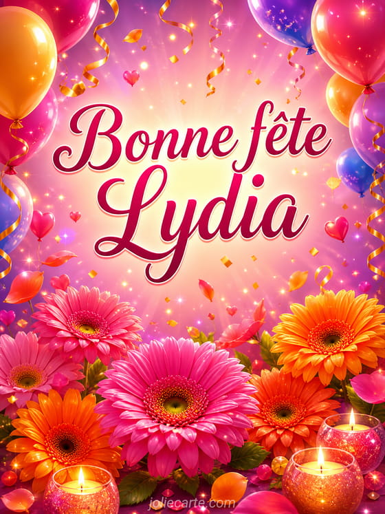 Carte bonne fête Lydia
