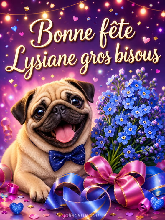 Carte bonne fĂȘte Lysiane