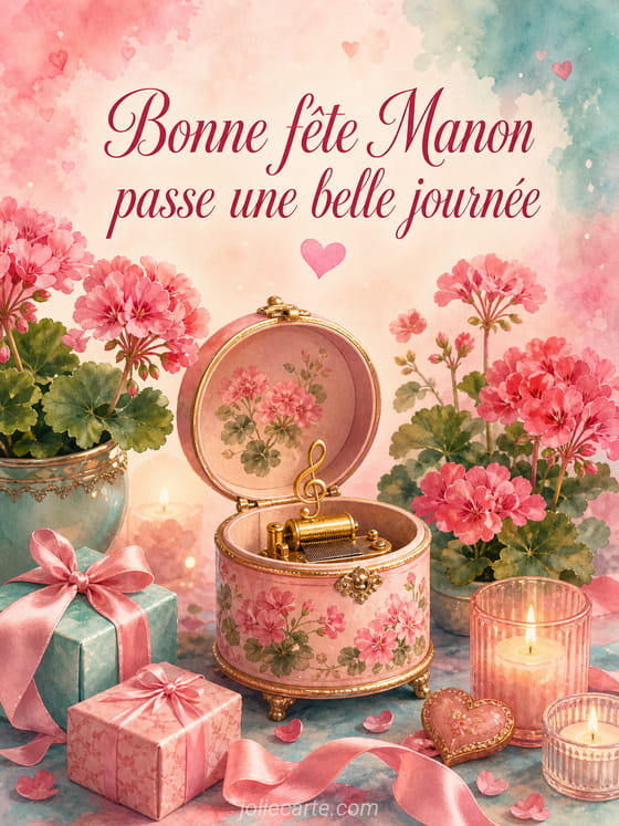 Carte bonne fête Manon