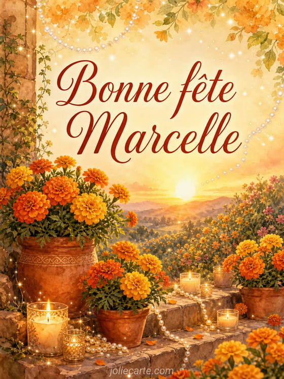 Carte bonne fête Marcelle